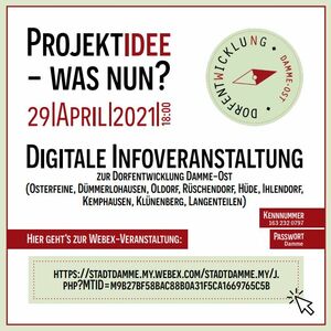 Bild vergr&ouml;&szlig;ern: Digitale Informationsveranstaltung zur Dorfentwicklung Damme Ost