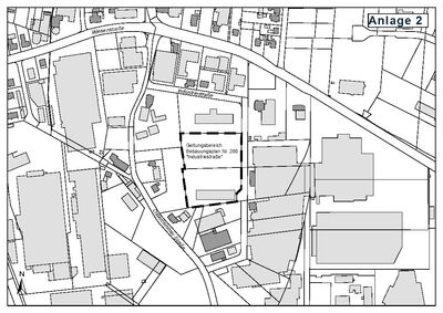 Bild vergr&ouml;&szlig;ern: Geltungsbereich Bebauungsplan Nr. 200