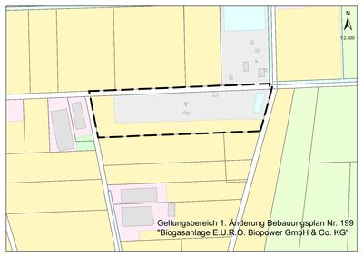 Bild vergr��ern: Geltungsbereich 1. �nderung Bebauungsplan Nr. 199 