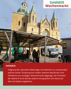Hinweis zum Wochenmarkt am Do., 25.06.2026